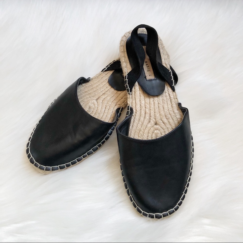 Zara Vegan Leather Slingback Espadrille Flats - Picture 2 of 6